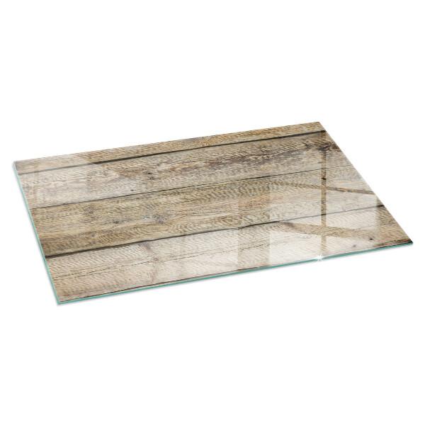 Rectangular glass hearth Wooden board in the layout