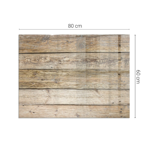 Rectangular glass hearth Wooden board in the layout