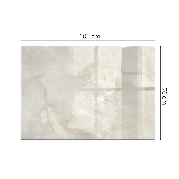 Rectangular glass hearth Natural marble pattern