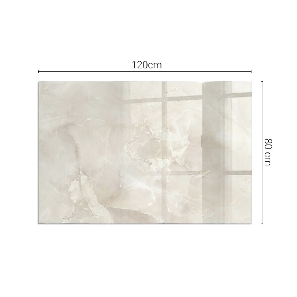 Rectangular glass hearth Natural marble pattern