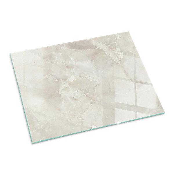 Rectangular glass hearth Natural marble pattern