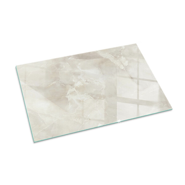Rectangular glass hearth Natural marble pattern