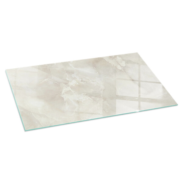 Rectangular glass hearth Natural marble pattern