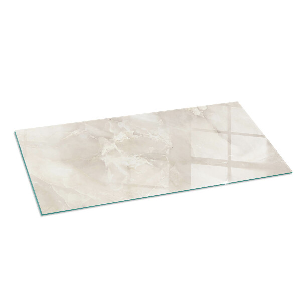Rectangular glass hearth Natural marble pattern