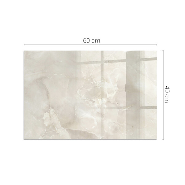 Rectangular glass hearth Natural marble pattern