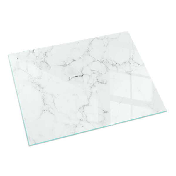 Rectangular glass hearth Marble pattern with veins