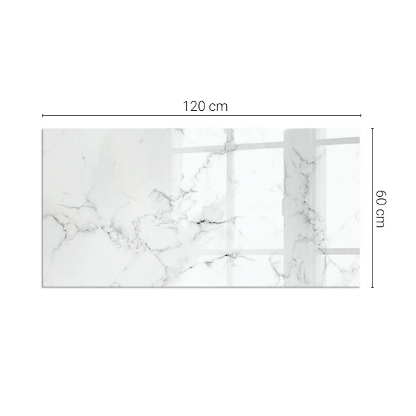 Rectangular glass hearth Marble pattern with veins
