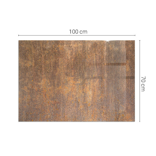 Rectangular glass hearth for log burner Rust texture on metal