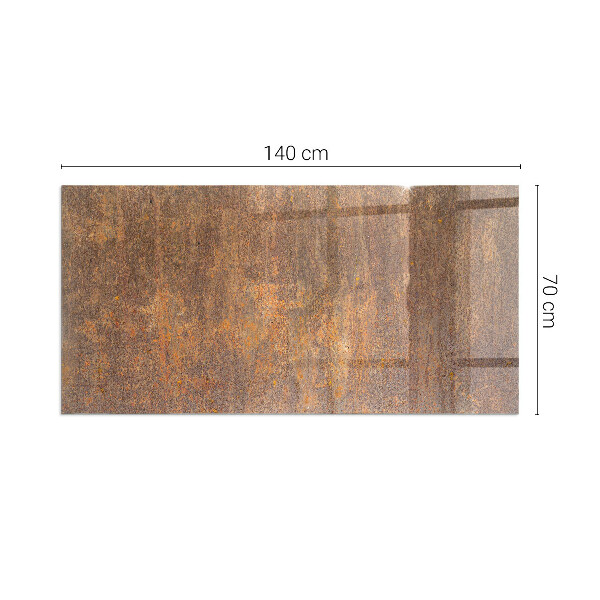 Rectangular glass hearth for log burner Rust texture on metal