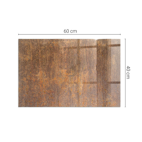 Rectangular glass hearth for log burner Rust texture on metal