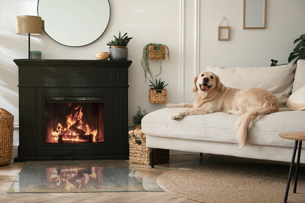 Rectangular glass hearth Abstract texture pattern