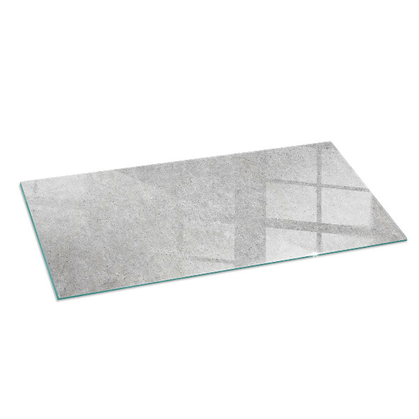 Rectangular glass hearth Raw concrete texture