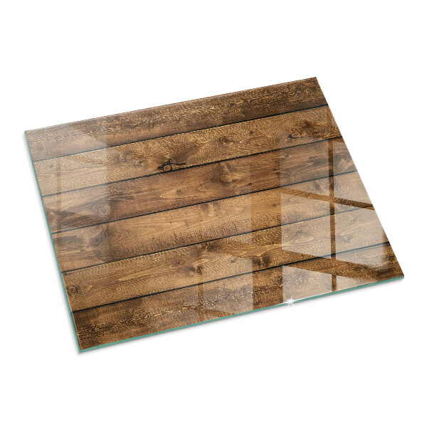 Rectangular glass hearth for log burner Wooden board with grain