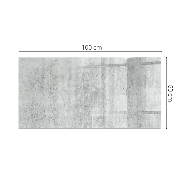 Rectangular glass hearth for log burner Raw concrete texture