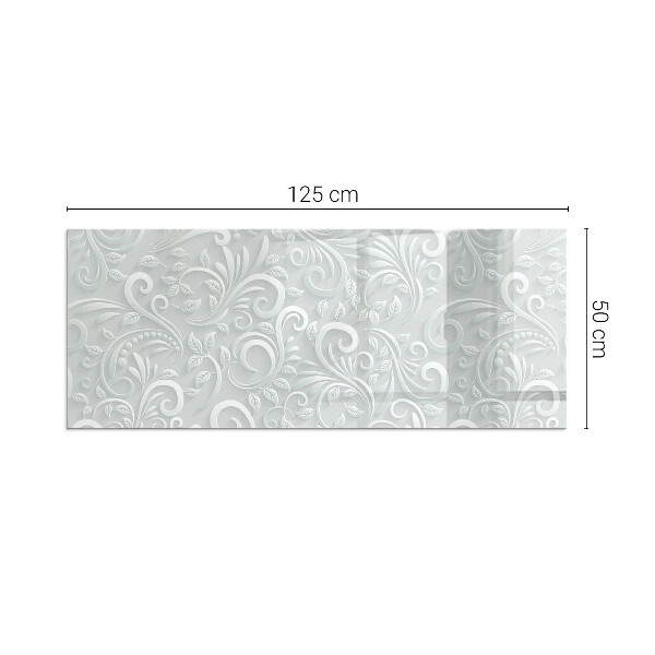 Rectangular glass hearth Elegant plant pattern