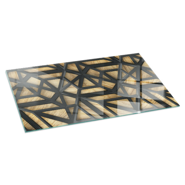 Rectangular glass hearth for wood stove Geometry with wood
