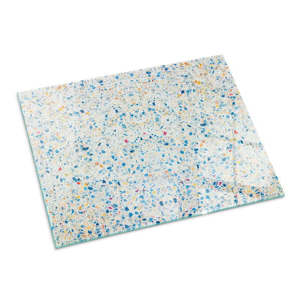 Rectangular glass hearth for wood stove Abstract texture pattern