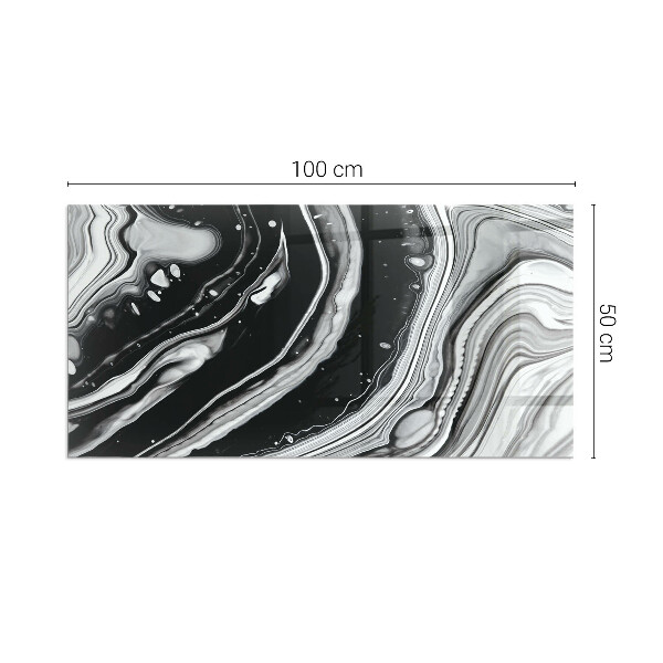 Rectangular glass hearth for log burner Abstract waves and lines