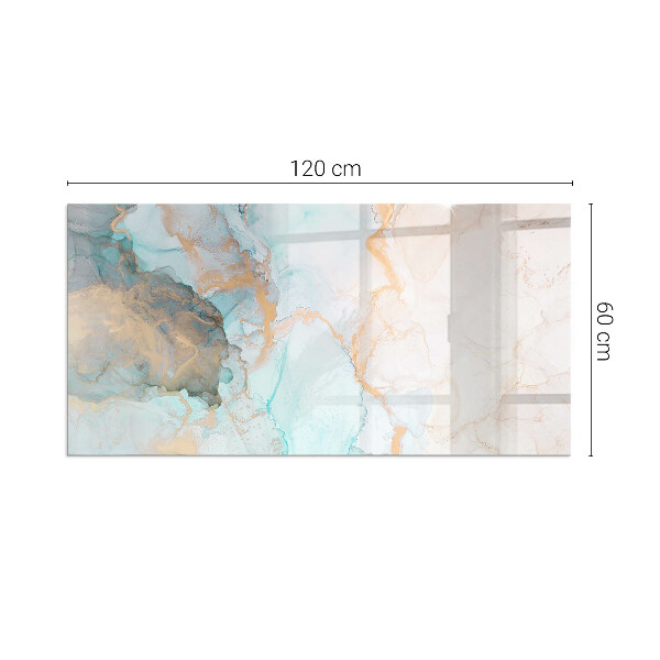 Rectangular glass hearth for log burner Abstract fluid pattern