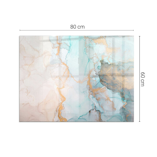 Rectangular glass hearth for log burner Abstract fluid pattern