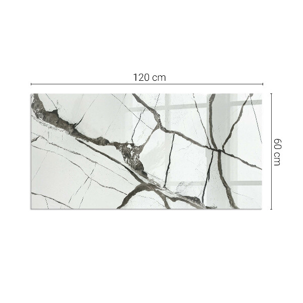 Rectangular glass hearth for wood stove Marble Vein Pattern