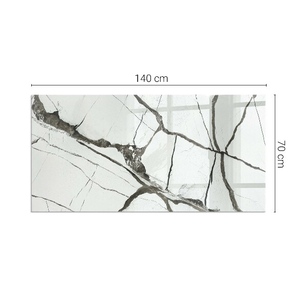 Rectangular glass hearth for wood stove Marble Vein Pattern