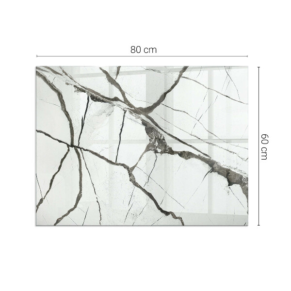 Rectangular glass hearth for wood stove Marble Vein Pattern