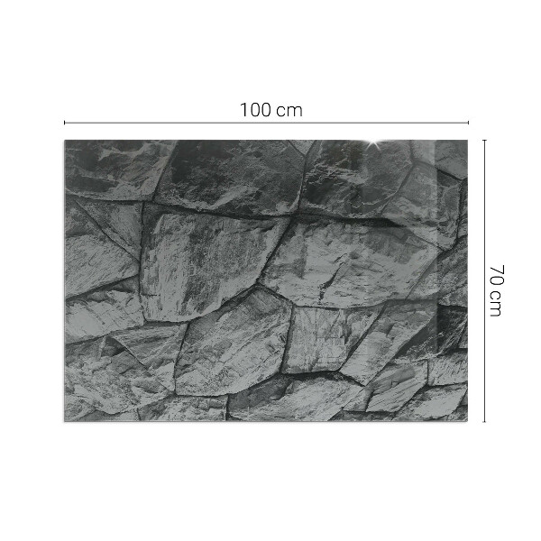 Rectangular glass hearth Natural stone pattern