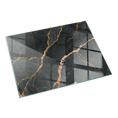 Rectangular glass hearth for log burner Elegant marble with veins