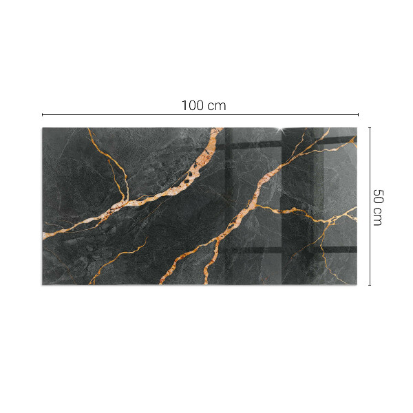 Rectangular glass hearth for log burner Elegant marble with veins