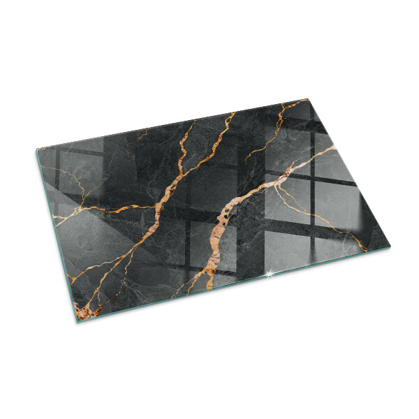 Rectangular glass hearth for log burner Elegant marble with veins