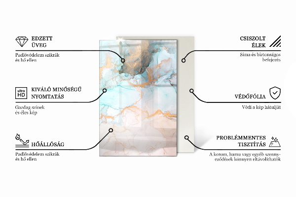 Rectangular glass hearth for log burner Elegant marble with veins