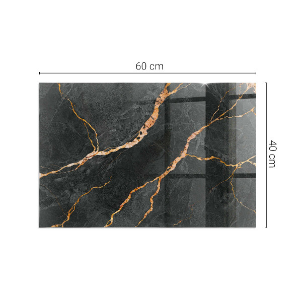 Rectangular glass hearth for log burner Elegant marble with veins
