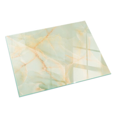 Rectangular glass hearth Abstract marble pattern