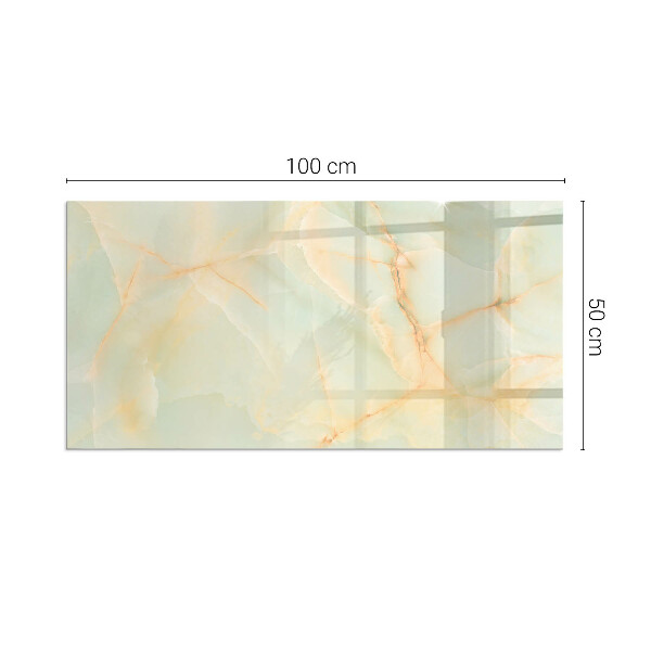 Rectangular glass hearth Abstract marble pattern