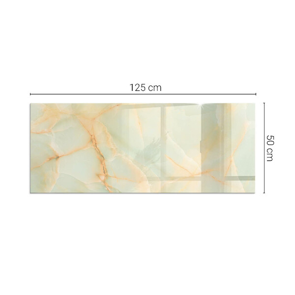 Rectangular glass hearth Abstract marble pattern