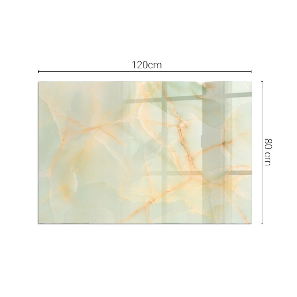 Rectangular glass hearth Abstract marble pattern