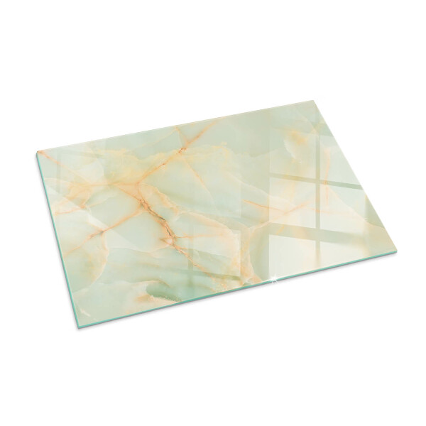 Rectangular glass hearth Abstract marble pattern