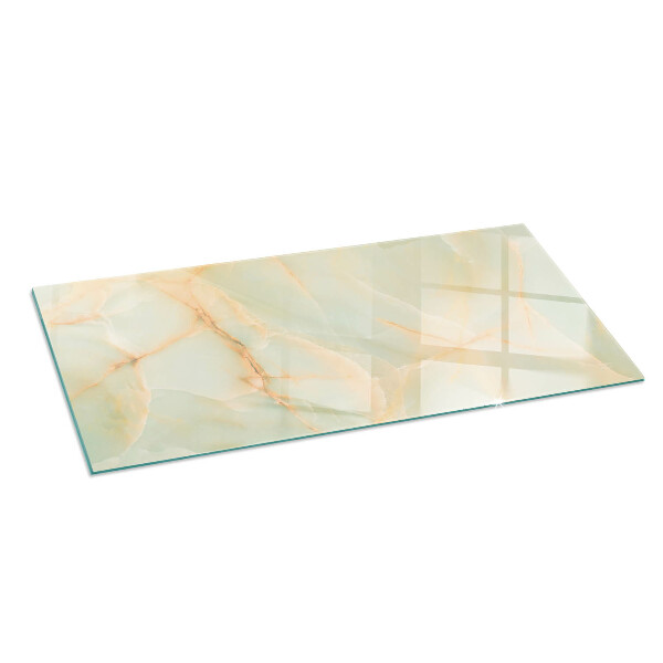 Rectangular glass hearth Abstract marble pattern