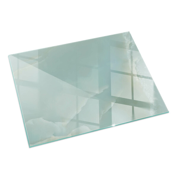 Rectangular glass hearth for log burner Delicate marble pattern