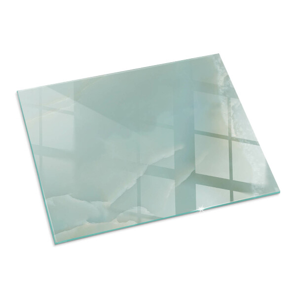 Rectangular glass hearth for log burner Delicate marble pattern