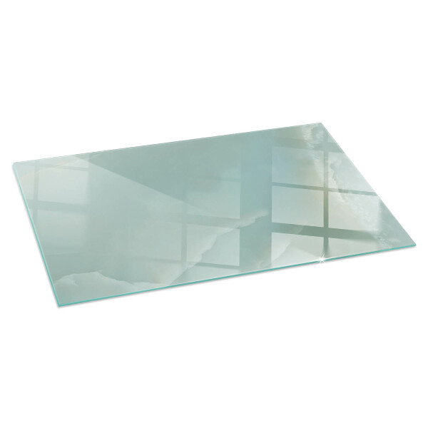 Rectangular glass hearth for log burner Delicate marble pattern