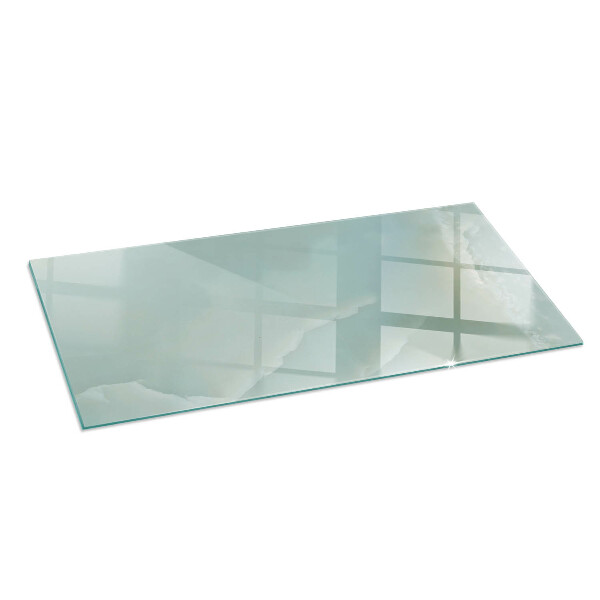 Rectangular glass hearth for log burner Delicate marble pattern