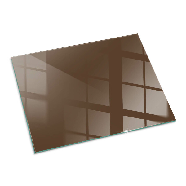 Rectangular glass hearth for log burner Colour Brown