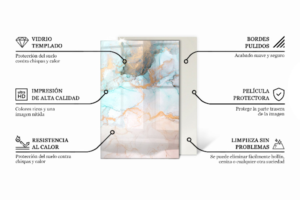Rectangular glass hearth for log burner Colour Beige