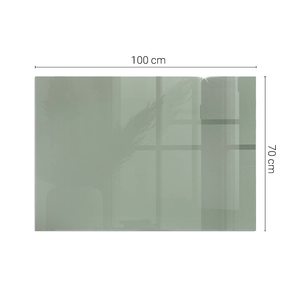 Rectangular glass hearth Grey-green colour