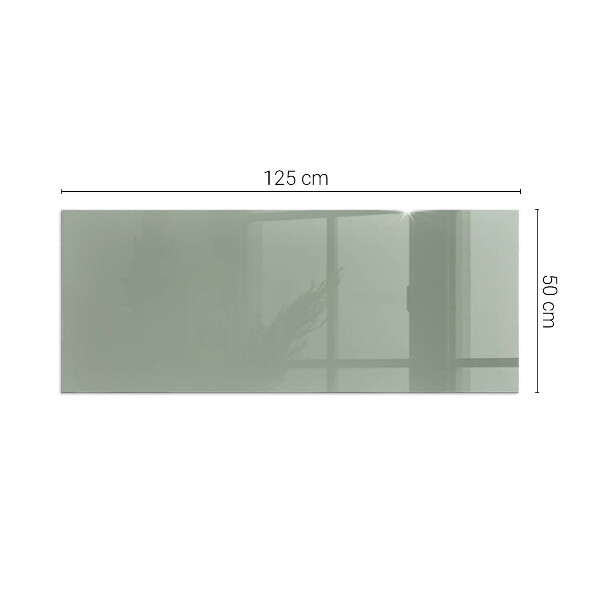 Rectangular glass hearth Grey-green colour