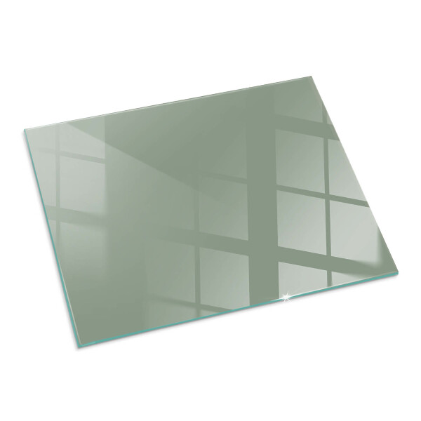 Rectangular glass hearth Grey-green colour