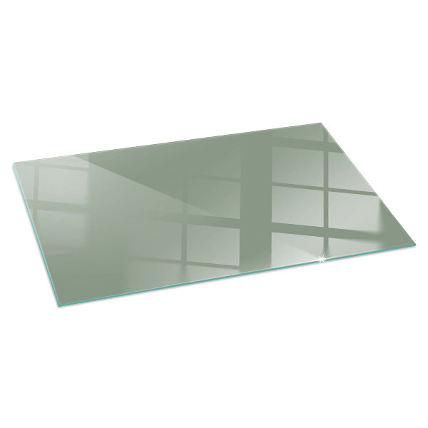 Rectangular glass hearth Grey-green colour