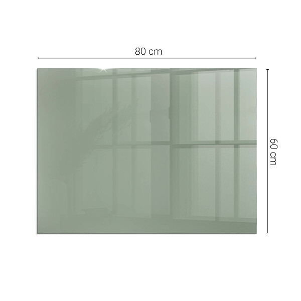 Rectangular glass hearth Grey-green colour